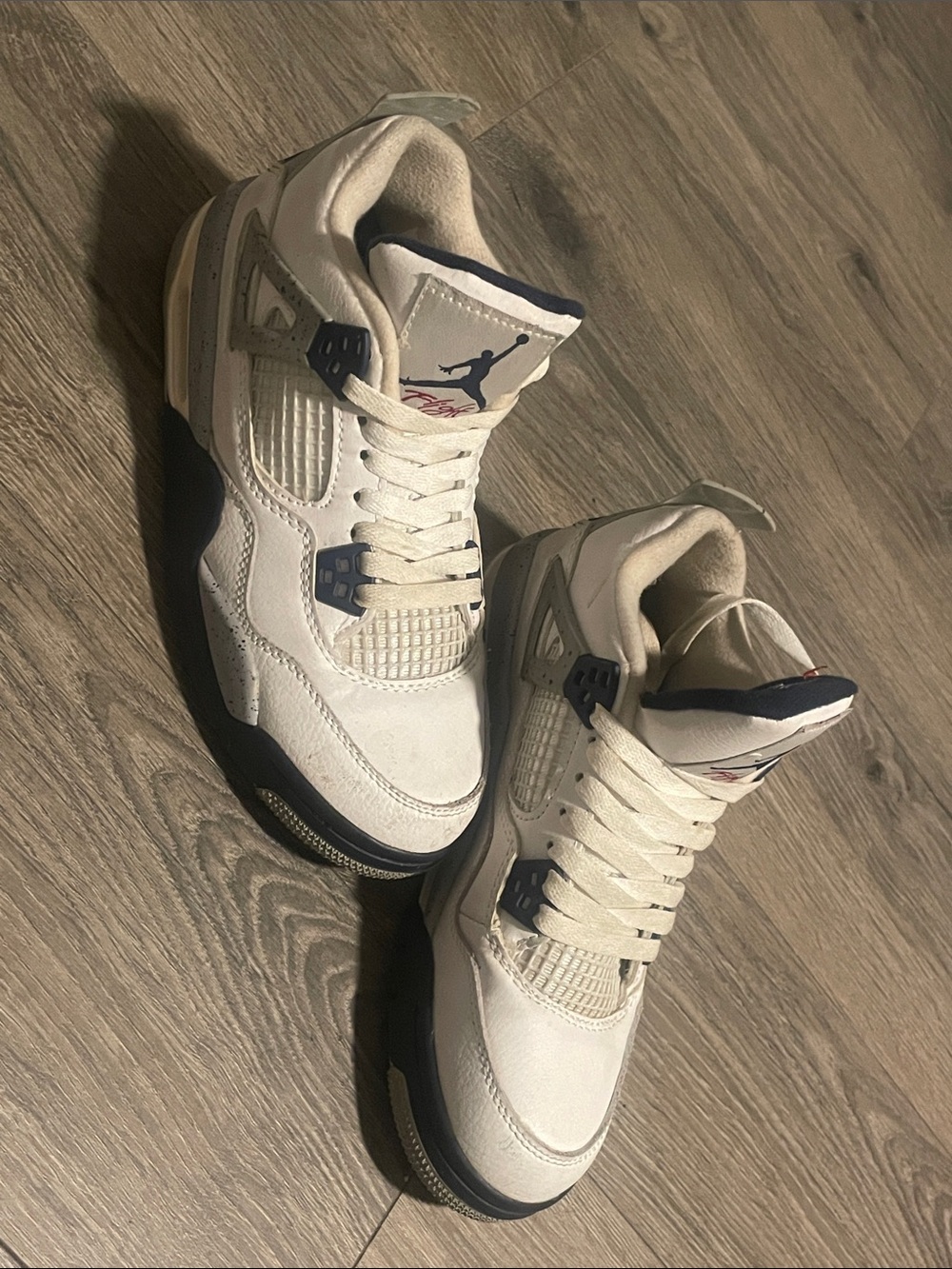 Jordan Men's White and Navy Retro Sneakers
